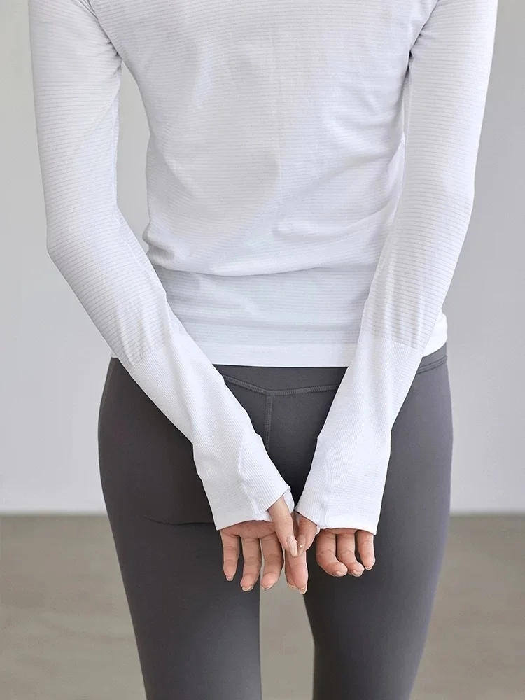 Women's Autumn & Winter Yoga Comprehensive Training Top High-Elastic Slim Crew Neck Quick-Dry Sports Long-Sleeve Fitness Clothes image 6