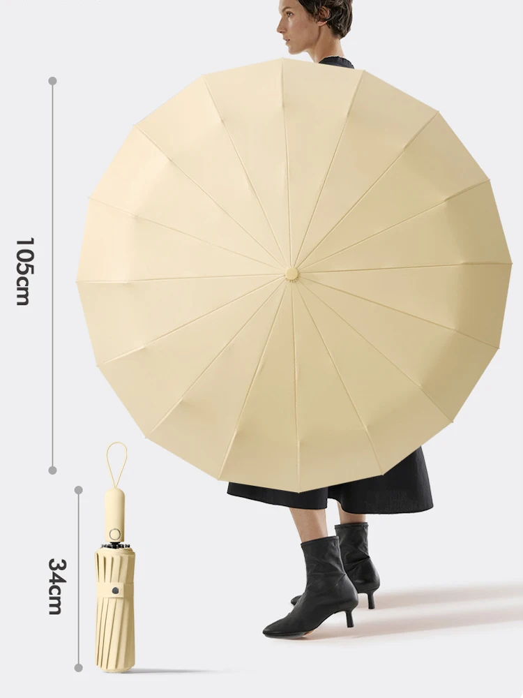 48 Bone Automatic Umbrella Any Weather Umbrella Reinforced Strong Windproof 105 CM Large Size Double Umbrella Women's Sunshade