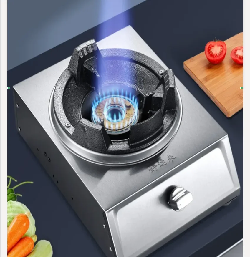 موقد غاز فردي مزدوج من الفولاذ المقاوم للصدأ عالي الضغط غاز البترول المسال الطبخ المنزلي التجاري CBD