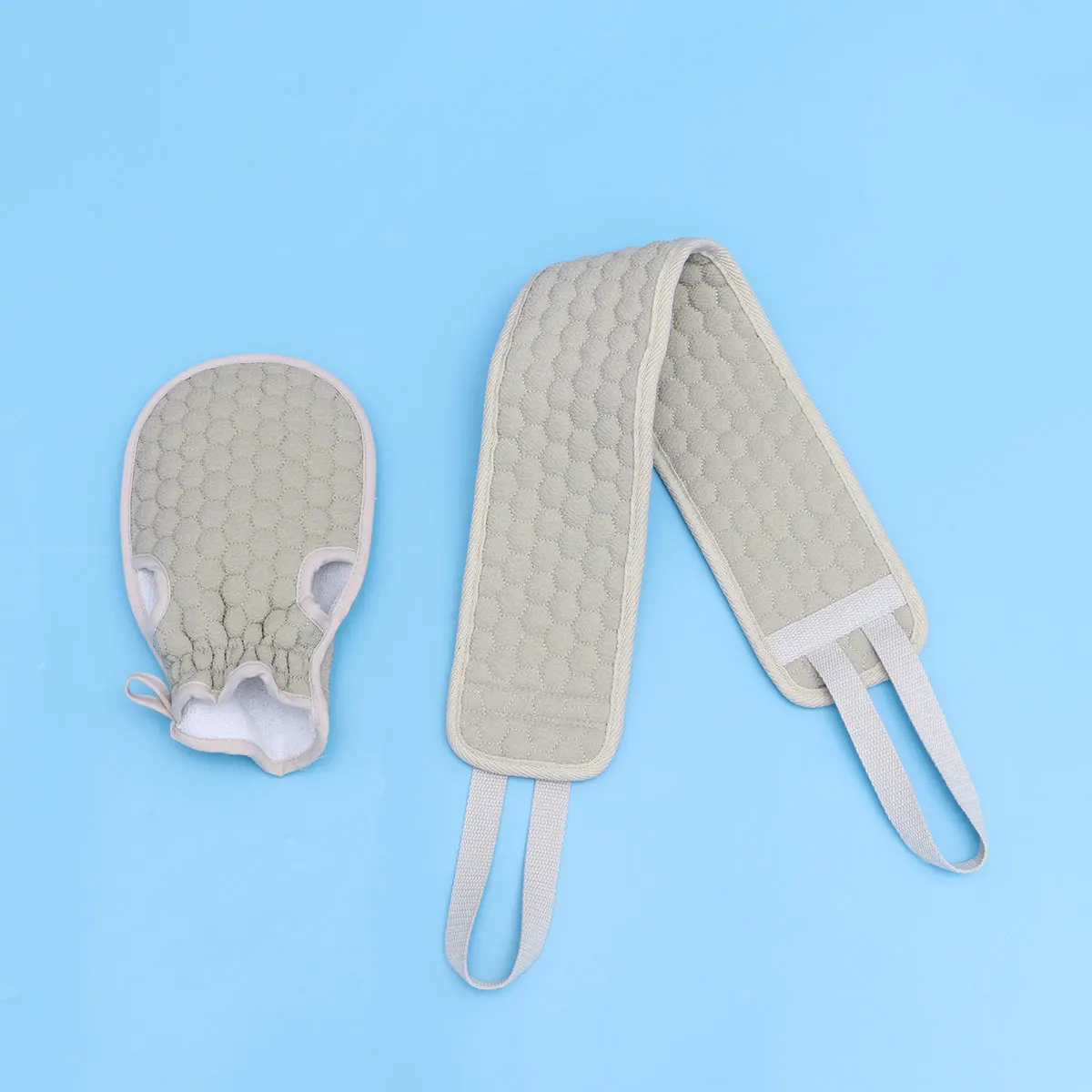 

2 шт., скребок для ванны, перчатки для скраба для спины, мягкий удобный ремешок, длинное полосатое полотенце для душа, спа, отшелушивающее тело