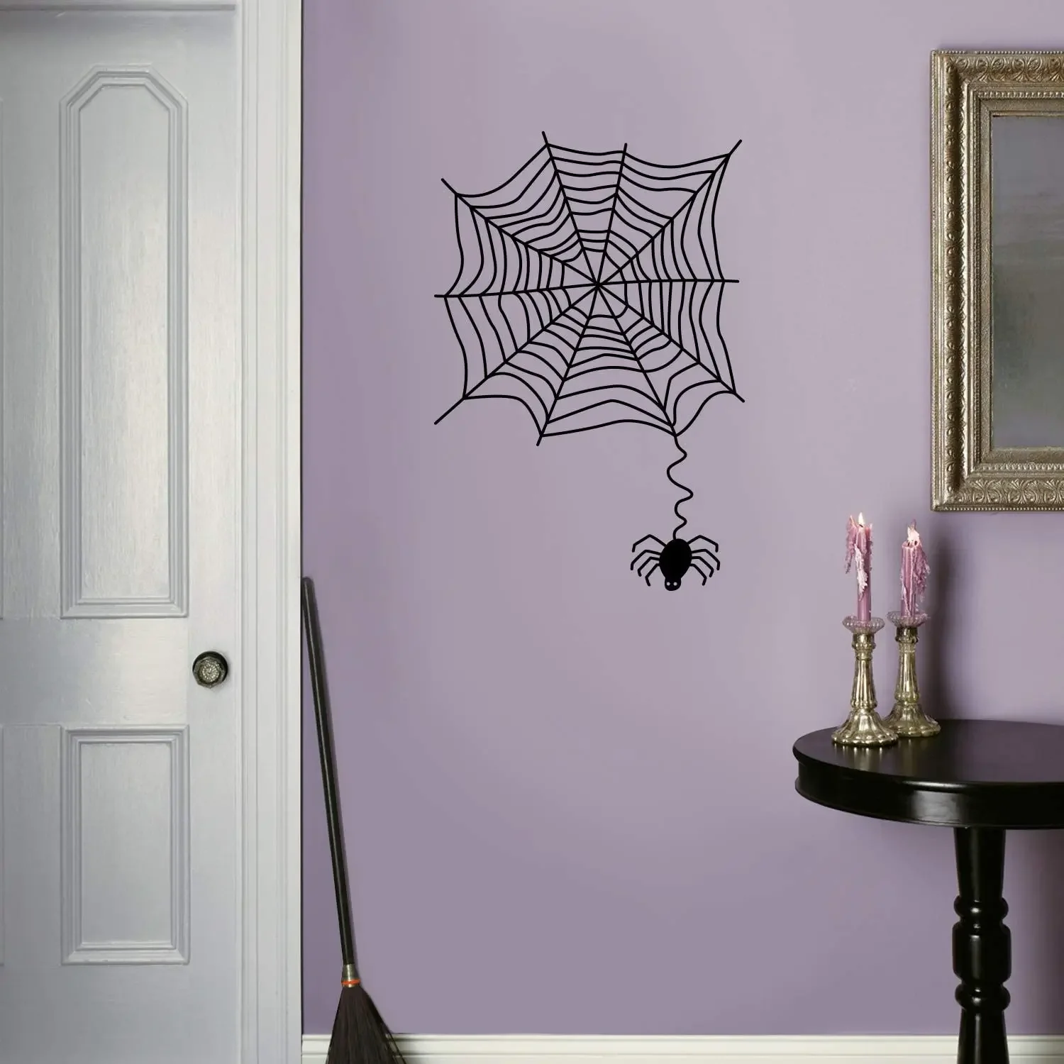 

Настенная художественная наклейка «Паук и паутина» на Хэллоуин, сезонная декоративная наклейка, милая внутренняя уличная дверь, окно, гостиная, офис