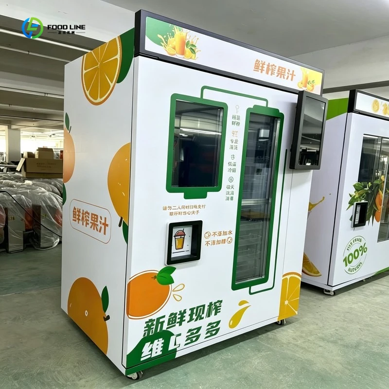 Fresh Squeezed Orange Juice Vending Machine 24 Hours Unmanned Commercial Juicer Vending Kiosk FL Customized