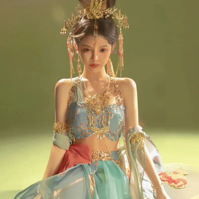 

New Fiesta Carnival Halloween Cos Cosplay Dunhuang Flying Apsaras Portrait Photography Hanfu Womens fashion Exotic Style