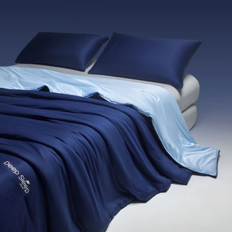 Cooling Knitted Cotton Summer Quilt Skin Soft Breathable All Season Temperature Control Machine Washable Deep Sleep Pro Duvet