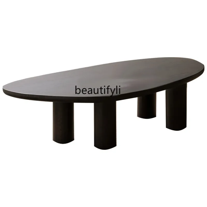 Modern Minimalist Solid Wood Coffee Table Nordic Designer Special-Shaped Tea Table Silent Style Small Apartment Tea Table