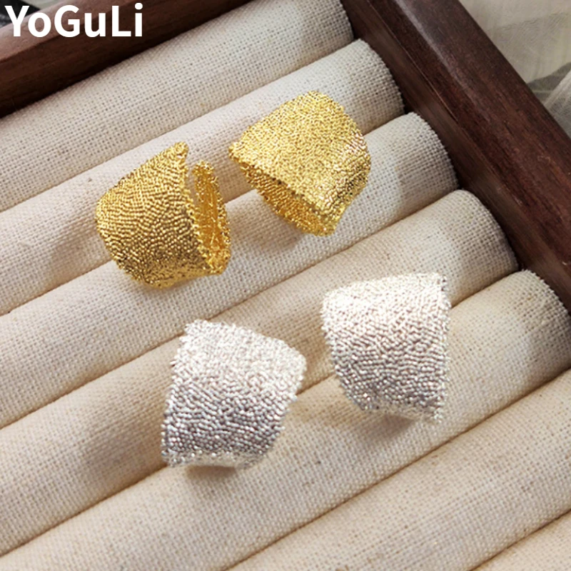 

Modern Jewelry Popular Style Metallic Geometric Stud Earrings For Women Girl Party Gift Simply Ear Accessories Dropshipping