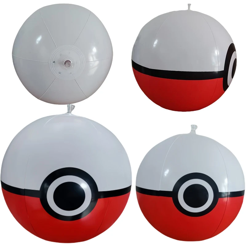 1PCS Pokemon Pokeball Inflatable Beach Ball 30CM 40CM Balloons Football Swimming Pool Beach Party Decoration Sports Ball Fun Toy