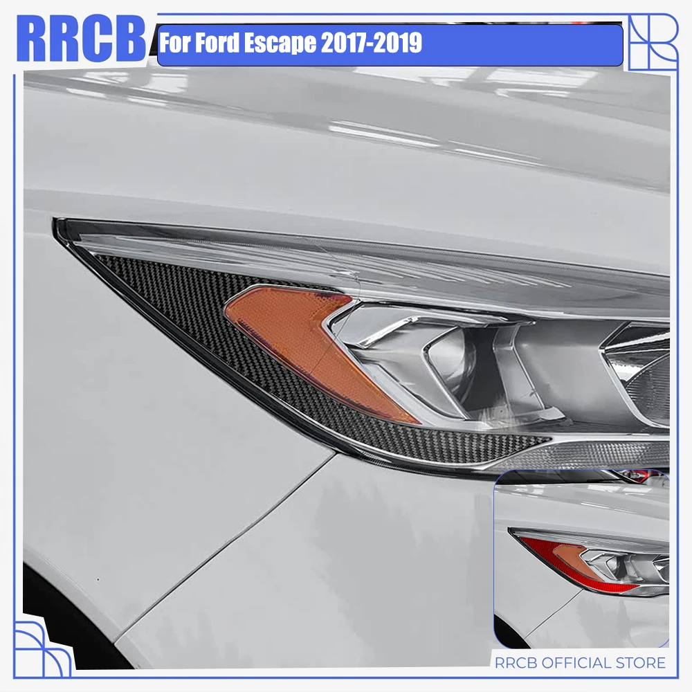 For Ford Escape Kuga 2017 20182019 Soft Real Carbon Fiber Turn Signal Overlay Trim 2-Piece Set Sporty Style Car Styling Stickers