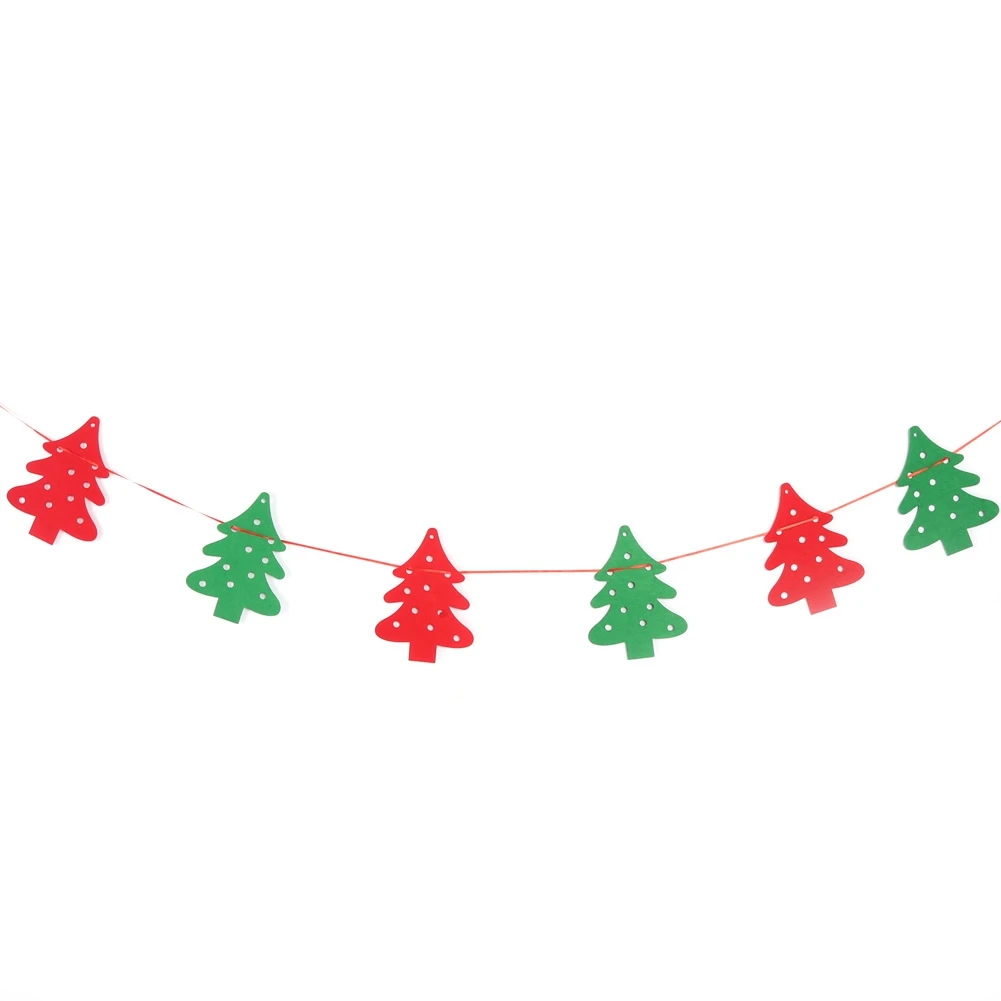 

Non Woven Fabric Christmas Hanging Flags Banner Bunting DIY Christmas Tree Wall Party Decoration