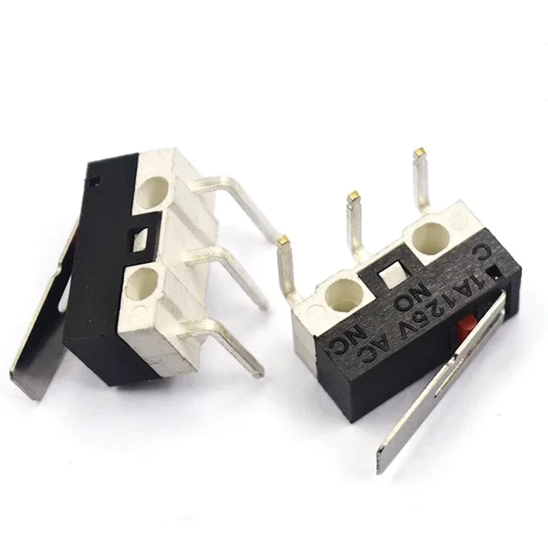 20PCS 3 Pins 1A 125V Mini Micro Limit Switch Terminals SPDT Roller Arc lever Snap Action Push Micro Mouse switches C NO NC PCB