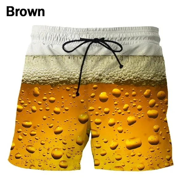 Hot New Cool Beer Beach Shorts Men 3D Printed Board Shorts Fashion Hawaii Beach Swim Short Pants Women Casual Ice Short Pants