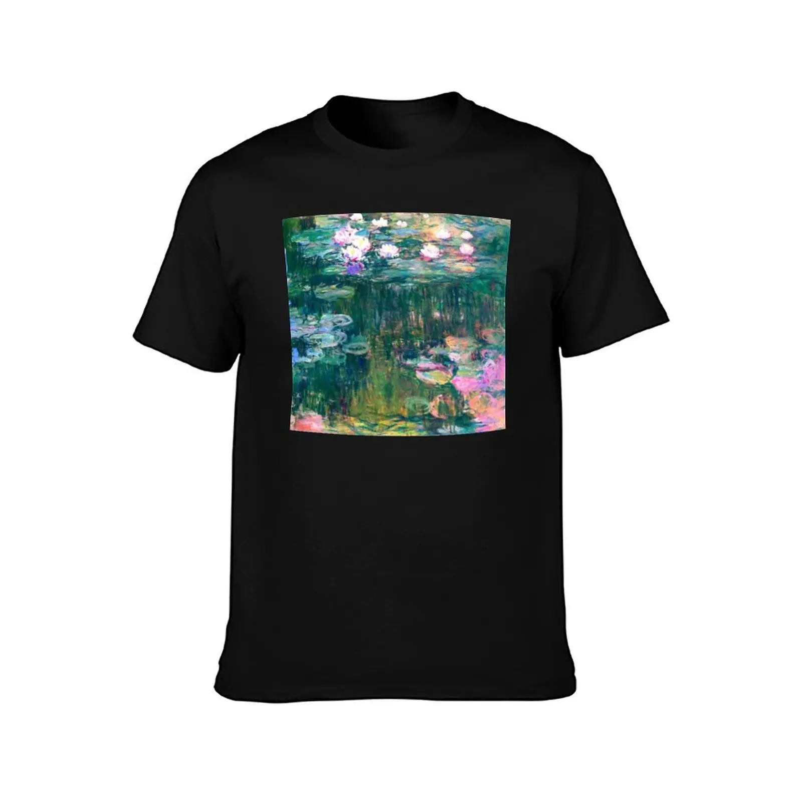 Water Lilies monet T-Shirt Summer Casual Cotton Tee Oversized Streetwear Tops Vintage Graphic Print Loose Fit Short Sleeve