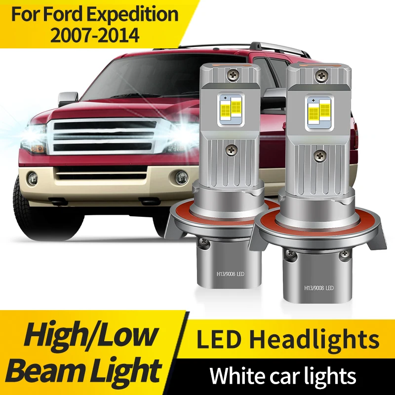 

2PCS For Ford Expedition 2007-2014 LED Headlight 9008 H13 LED CSP Chips Automobile Car Lamp LED Lamp White Headlight With Fan