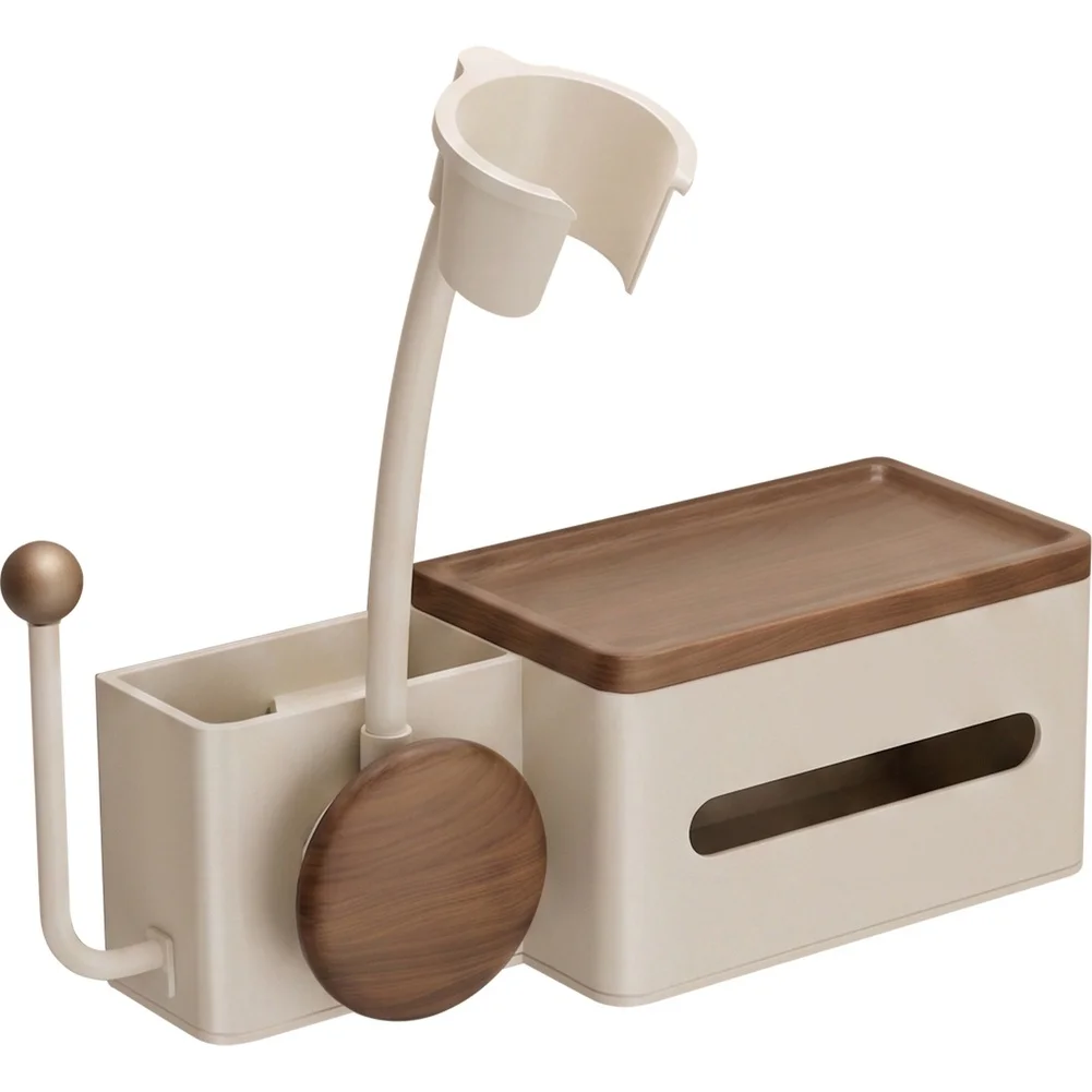 Hands Free Hair Dryer Holder Stand with Comb Organizer for Bathroom Storage Shelf Carbon Steel 32x15x12cm Cream