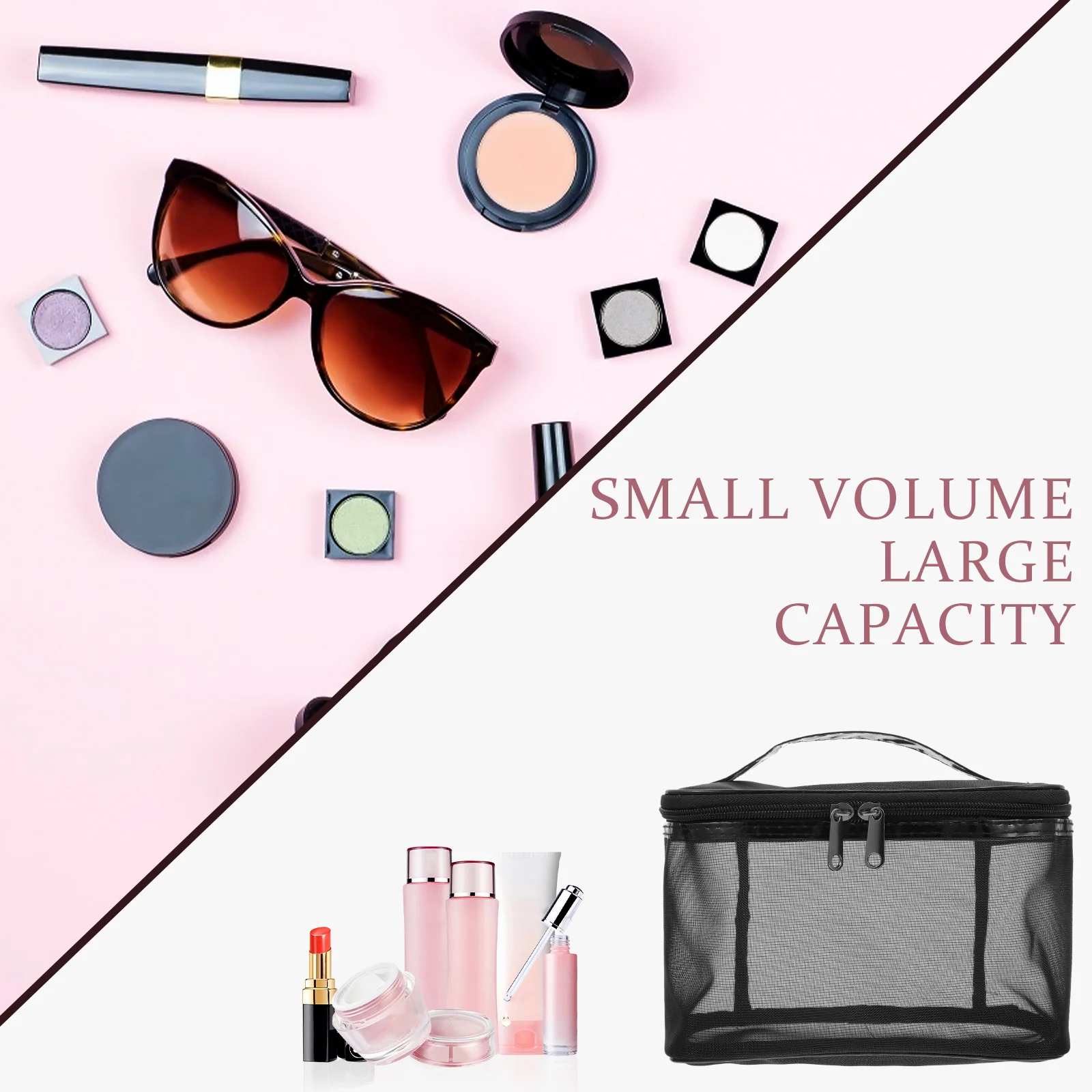 

1Pcs Makeup Pouch Portable Travel Storage Bag Large Capacity Toiletry Organizer Zippered Outdoor Toiletries Bag