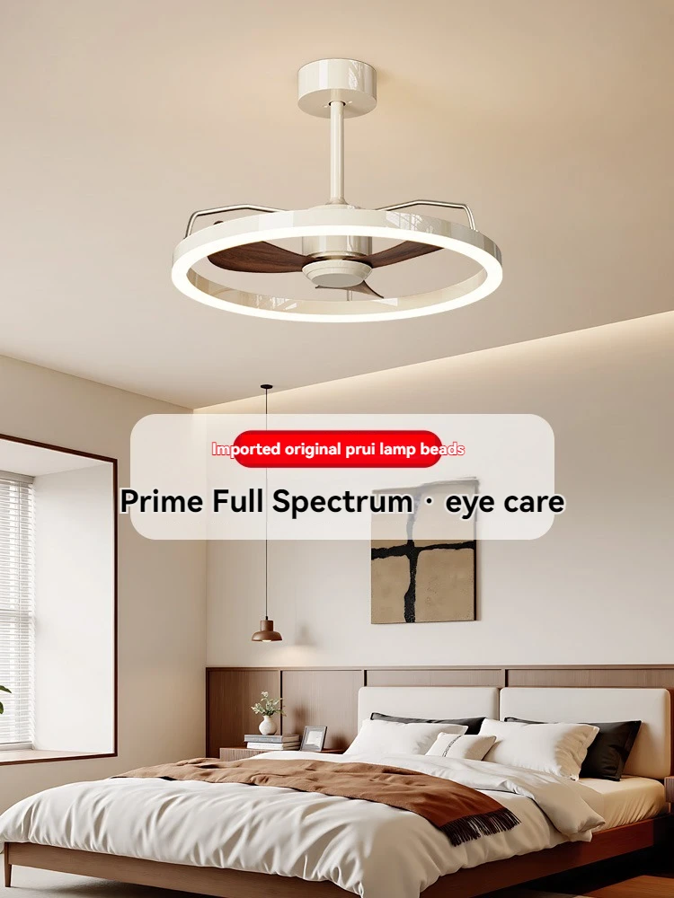 Mid-Century Bedroom Fan Light 2026 New Style Bauhaus American Retro Dining Room Silent Electric Fan Integrated Room Lighting