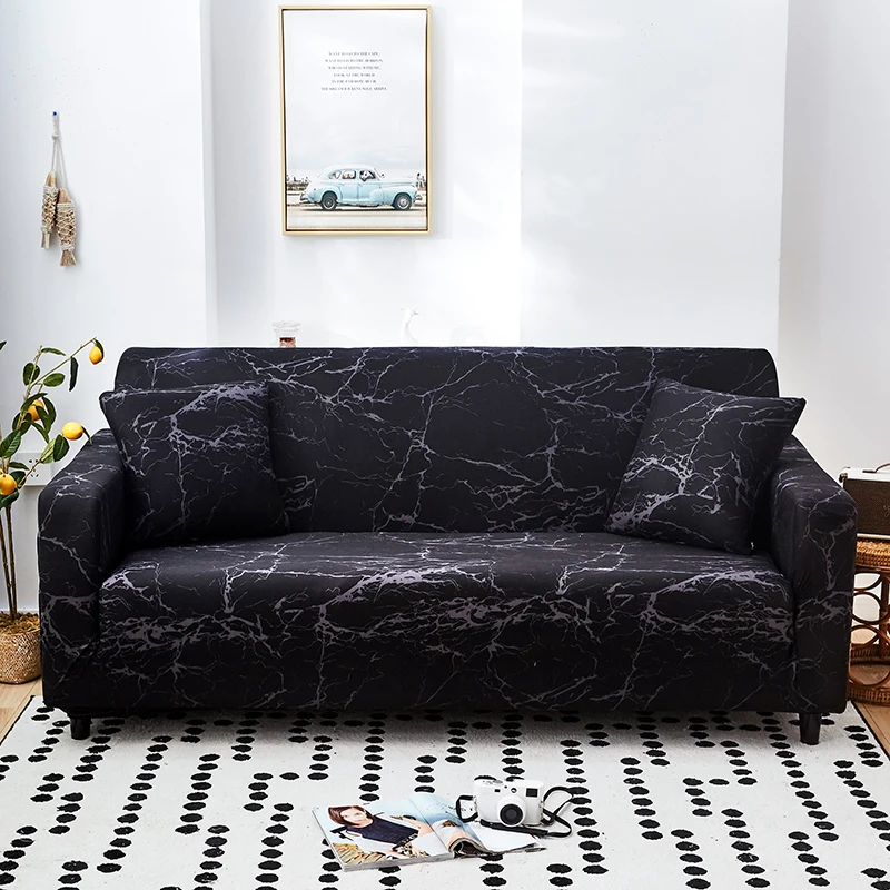 1pc Geometric Printed Milk Silk Sofa Slipcover for Living Room Bedroom Dorm Room Non-Slip Adjustable Sofa Couch Cover Home Decor