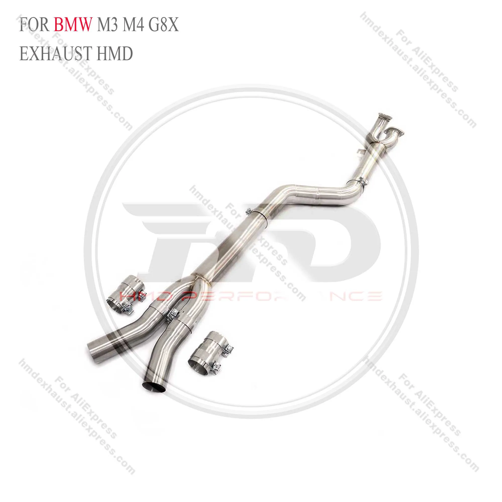 HMD Exhaust System High Flow Performance Middle Pipe for BMW M3 M4 G80 G82 2020+ 3.5 Inch Single Pipe