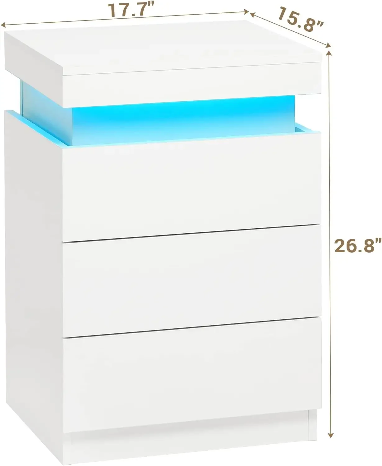 Nightstand with Charging Station and LED Lights,Night Stand with Sliding Top for Bedroom,Bedside Table with Drawers