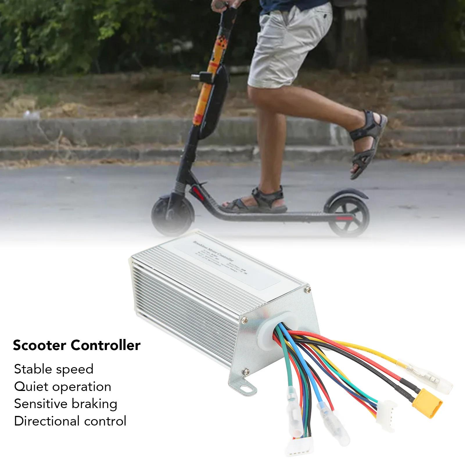 Electric Scooter Controller Aluminium Alloy Scooter Brushless Motor Controller 36V 16A for LENZOD