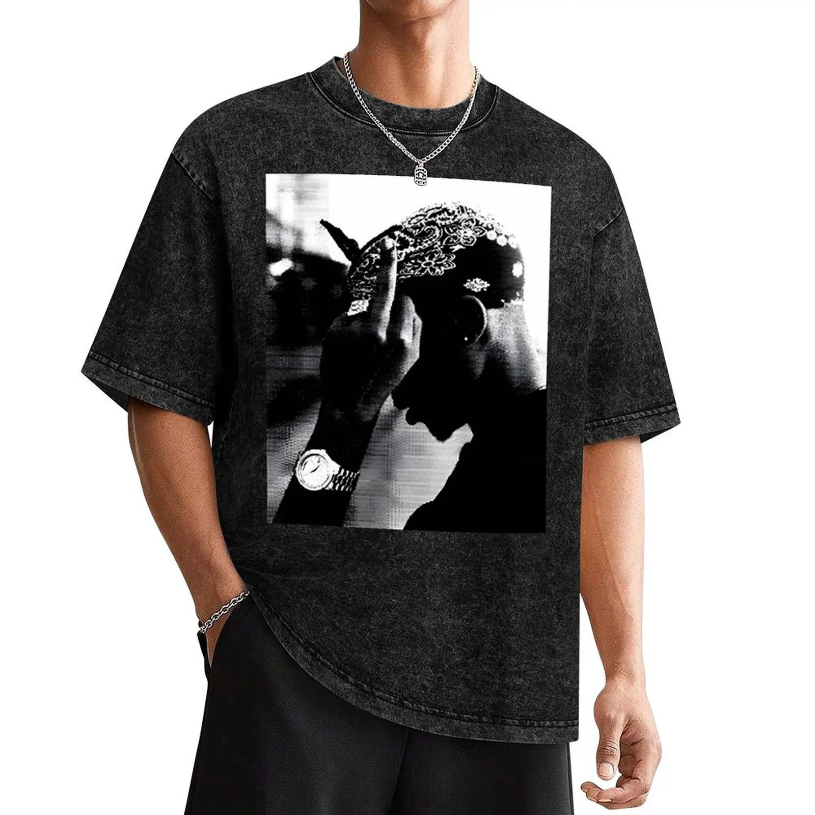 

Tupac Shakur art T-Shirt customs design your own basketball graphic tees blue archive mens champion t shirts