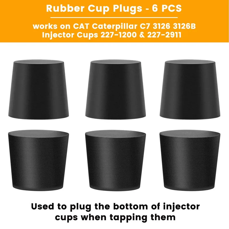 Fuel Injector Sleeve Cup Tube Puller Remover Installer Set with Tap & Rubber Cup Plugs, Alt ST-177, ST-179B, EM501611 - Steel