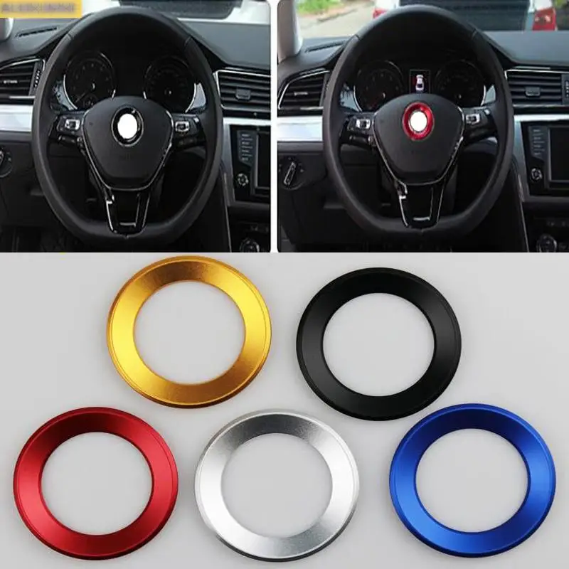 Aluminium Steering Wheel Cover Logo Ring For Skoda Octavia 3 A5 kodiaq Fabia Combi Rapid Yeti Superb karoq Scala Kamiq Enyaq iV