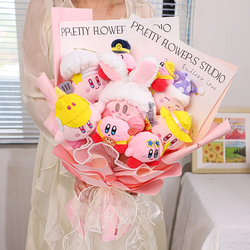 

Pink Star Kirby Plush Bouquet Toys Anime Stuffed Plushie Doll Cartoon Flower Bouquet Room Decor Girl Friend Birthday Gifts Toy