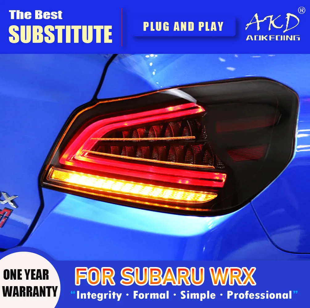 AKD Tail Lamp for Subaru WRX LED Tail Light 2015-2021 Impreza Rear Fog Brake Turn Signal Automotive Accessories