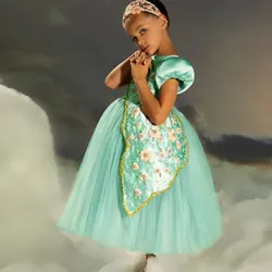 Jill Wish J143 Luxury Turquoise Girl Dress Beadeds Arabic Nika Princess Kids Wedding Birthday Party Pageant Communion Gown 2025