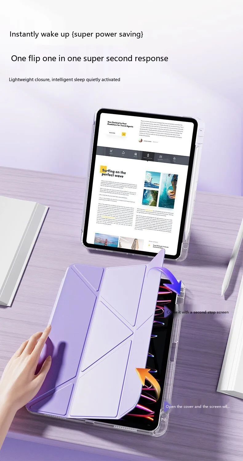 Für iPad 12 11 10,9 10,2 9,7 Zoll Acryl 3+Y Magnetische Bildschirmsperre Stoßfeste Schlaf-Wach-Hülle – Detail 12