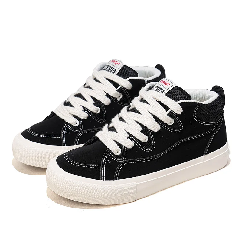 

2026 New Unisex Skate Sneakers Vintage Retro Street Shoes High Top Fashion Black Casual Student Minimalist Canvas Shoes Autumn