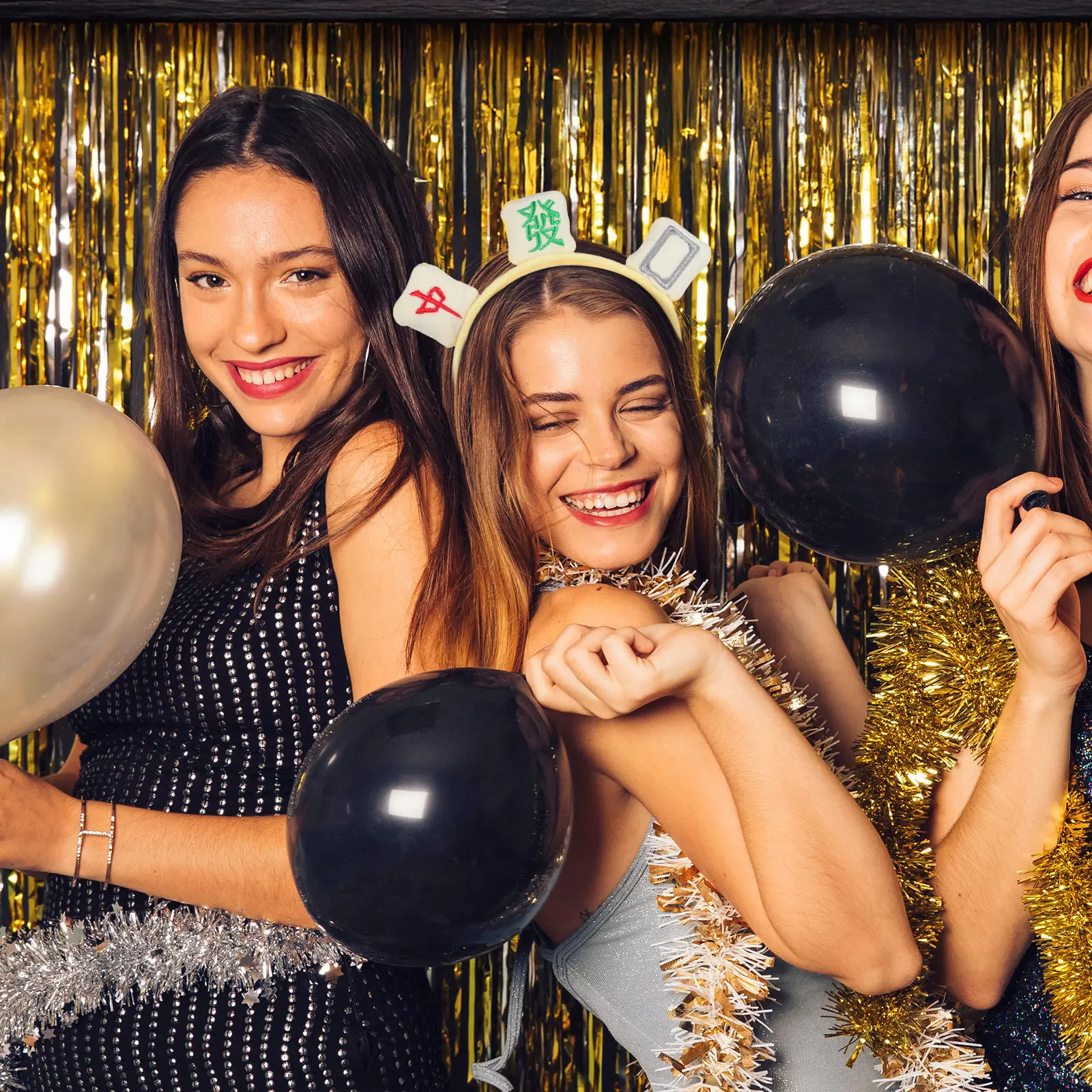 

Набор из 2 повязок для волос в стиле маджонг: креативные забавные аксессуары для умывания, макияжа, ухода за кожей, спа-процедур, милые праздничные головные уборы