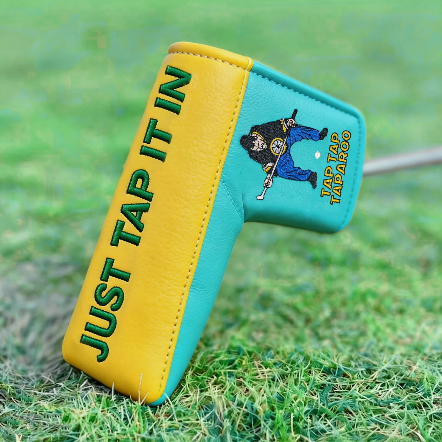 1pc Squatting Figure Pattern Golf Blade Putter Cover, Durable Golf Club Protective Cover, Provides Good Protection for Golf Club