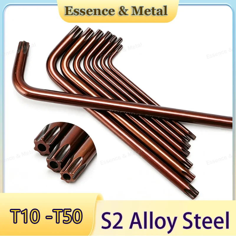 5PCS L-Type Torx Wrench with Hole T10 T15 T20 T25 T27 T30 T40 T45 T50 S2Alloy Steel Double-Head Torx Screw Wrench Hardware Tools - view 2