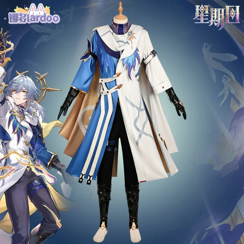 Honkai Star Rail Sunday Cosplay Costume New Skins Uniform Blue White Coat Earrings Halloween Party for Women Men Prop Lardoo