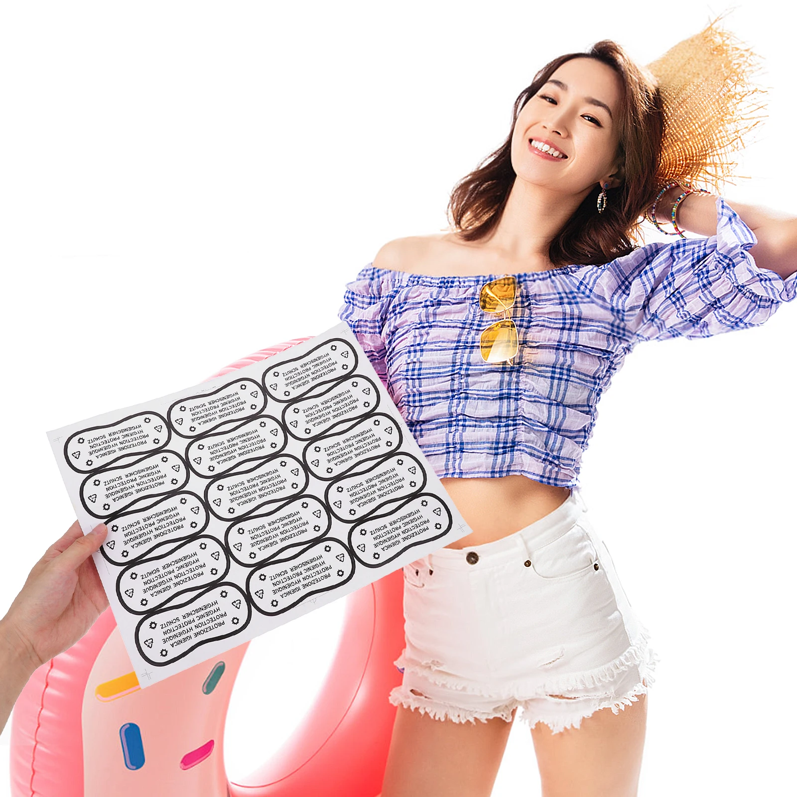 

50Pcs Swimwear Sanitary Stickers Transparent Adhesive Protective Decals Reusable for Swimming and Beach Sticker Stickers