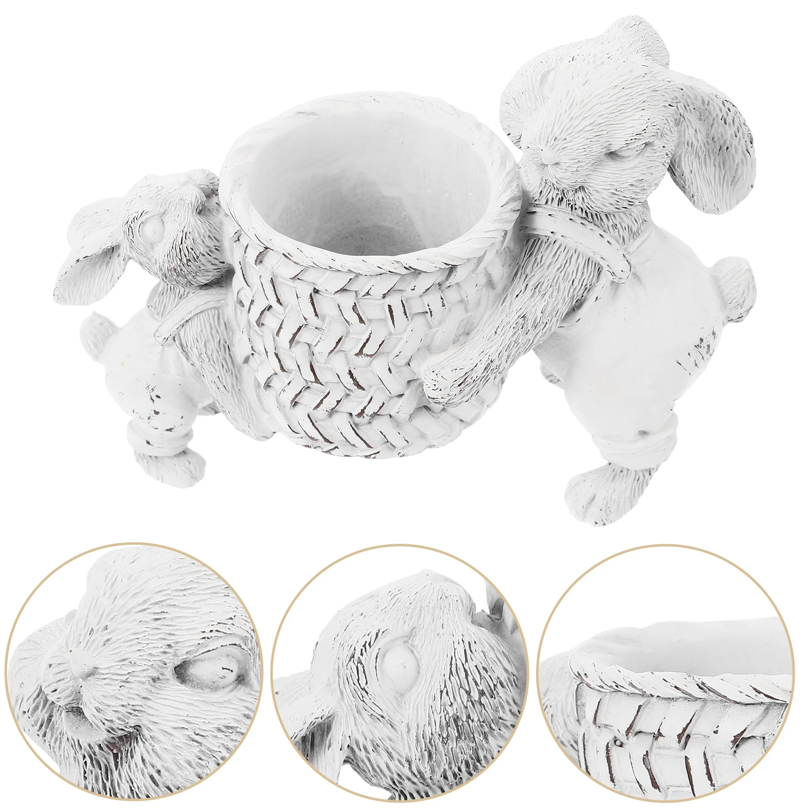 

Easter Bunny Pretty Holds Cartoon Style Pencil Holder Desktop Accessory Compact Household Resin Animal Decorative