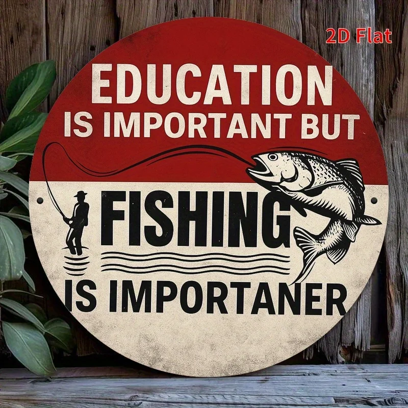 Funny Fishing Metal Plaque Sign 