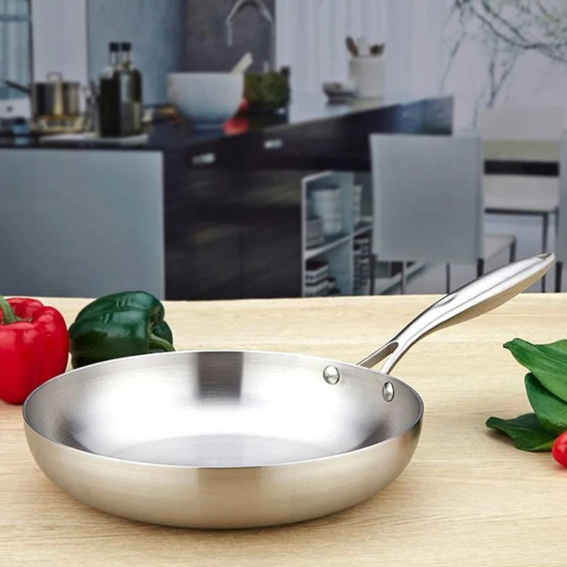 

Kitchenware Frying Pan Professional Cooking Grade Pan Frying Pan Stainless Steel Three-layer Pan Kitchen Supplies