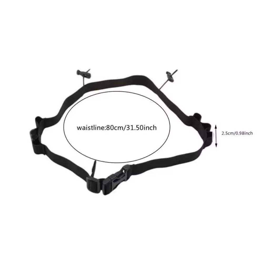 Gel Holder Marathon Race Number Belt Reflective Tape Cloth Belt Running Number Belt Black Elastic Triathlon Waist Belt