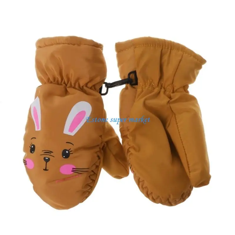 

090B милые детские лыжные перчатки с зимней подкладкой, термохлопковые водонепроницаемые перчатки