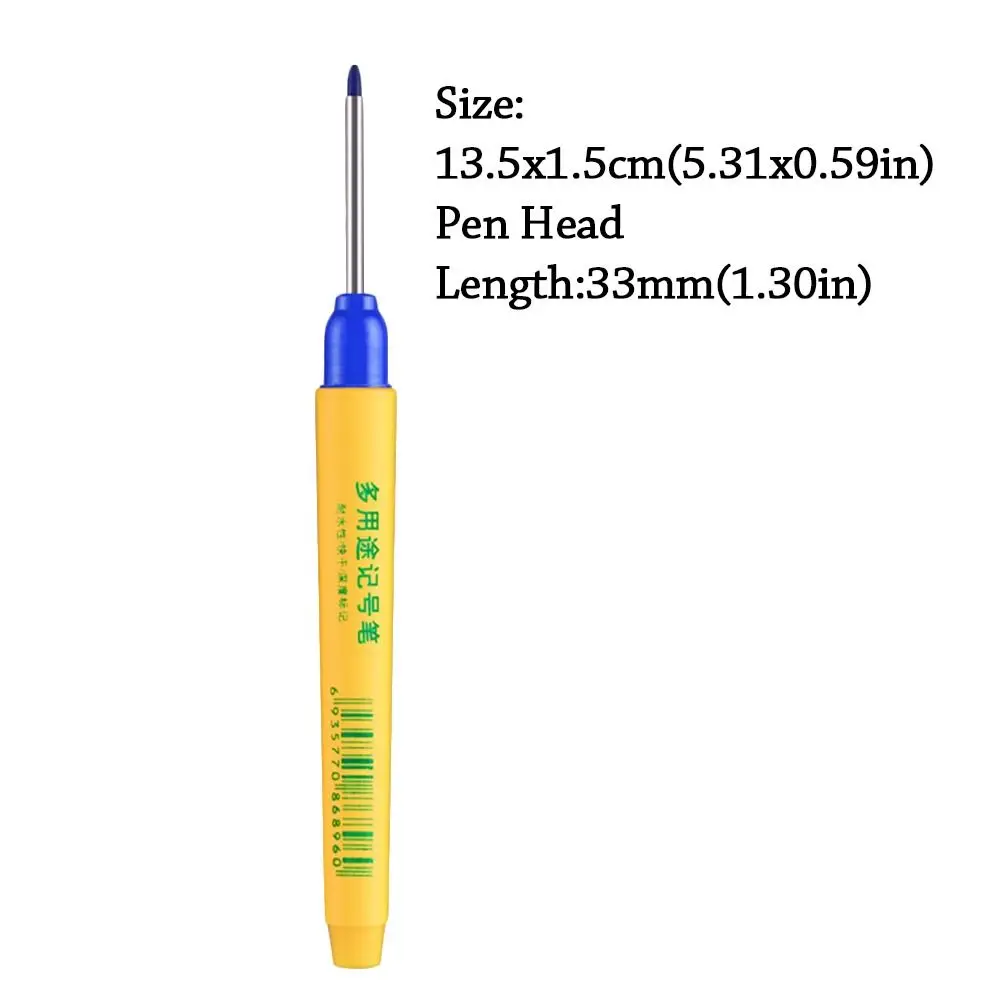 علامات الرأس الطويلة القائمة على الزيت 33 مللي متر رأس طويل أسود/أحمر/أزرق حبر قائم على الزيت قلم تحديد مقاوم للماء علامة القلم علامة ثقب عميق