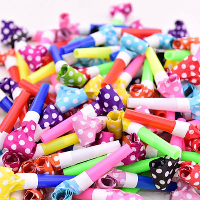 10pcs/lot Multicolor Party Blowouts Whistles Kids Birthday Party Favors Decoration Supplies Noice Maker Christmas Toys Goody Bag