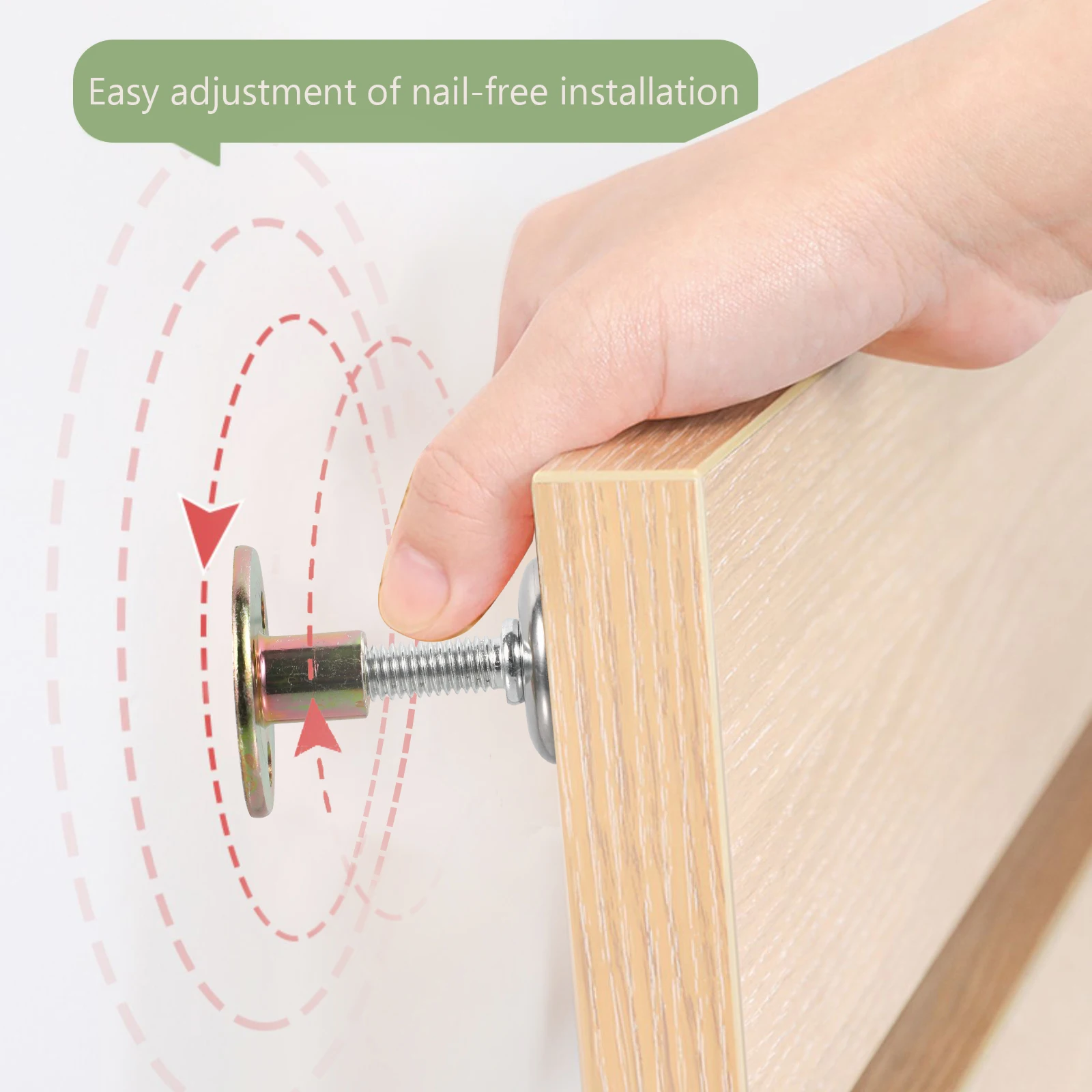 

4Pcs Anti-Shake Headboard Stabilizer Stainless Steel Adjustable Bed Frame Fixer No Drill Installation Tool for Wall Protection