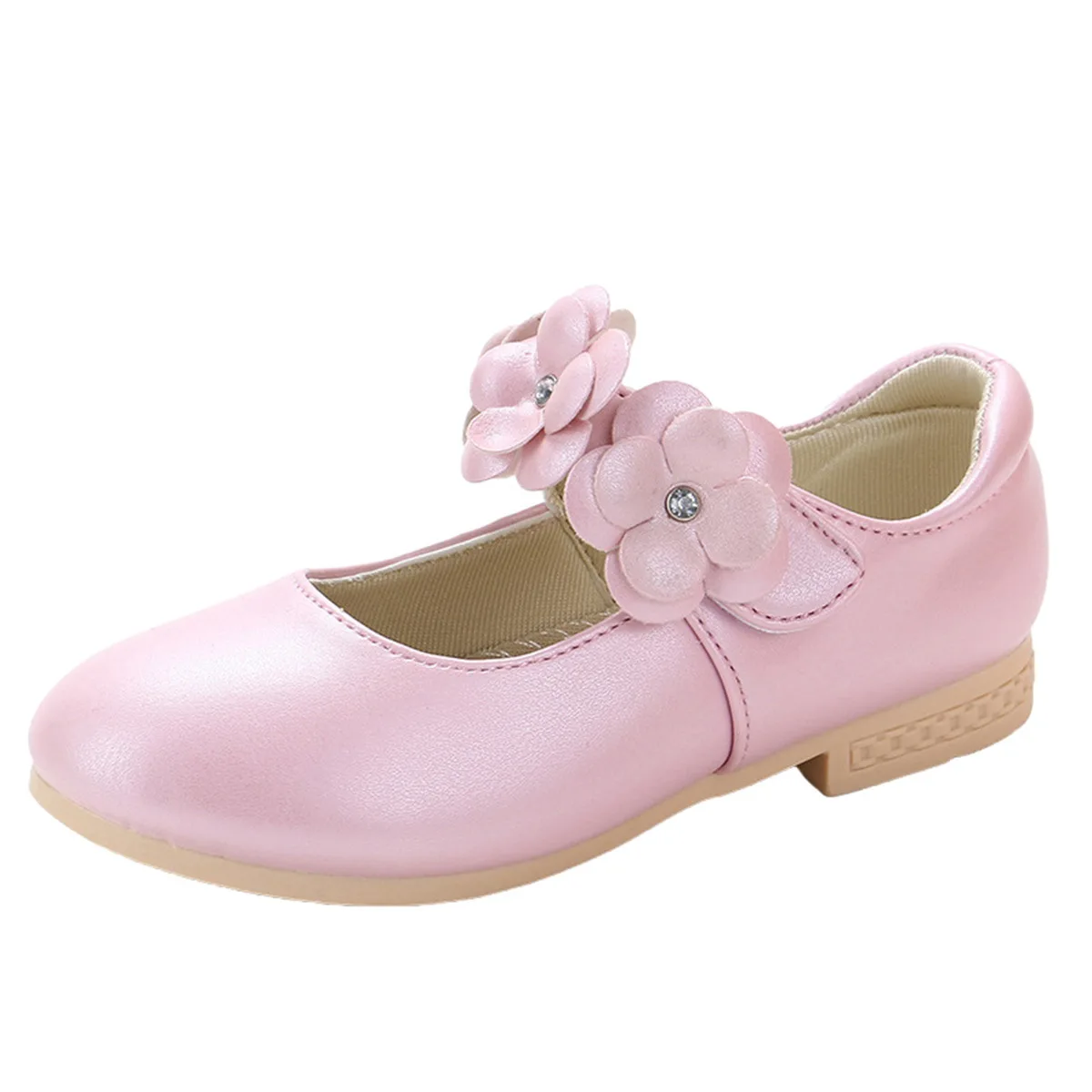 زوج واحد من أحذية الأميرة للأطفال، أحذية عصرية بتصميم زهور، قابلة للتنفس، ناعمة وخفيفة الوزن وغير قابلة للانزلاق، مريحة للمشي اليومي #1