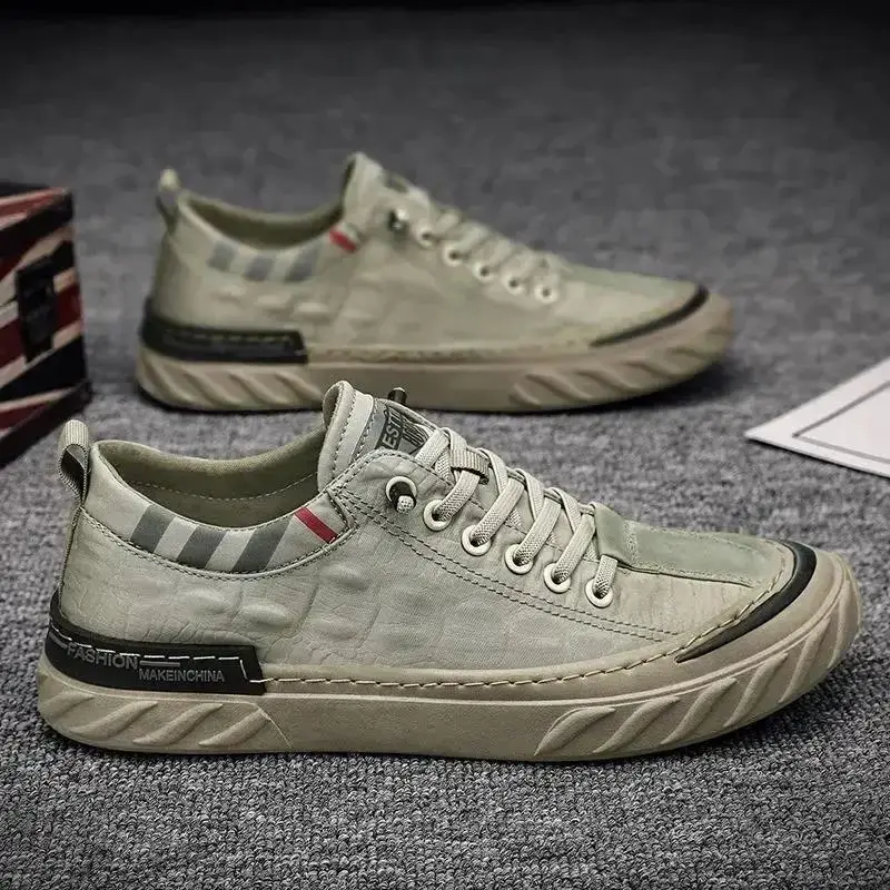 

Comfortable Allmatch Men's Loers Sneakers Student Casual Faion oes round Toe PVC Upper Leather Inner Spring Autumn