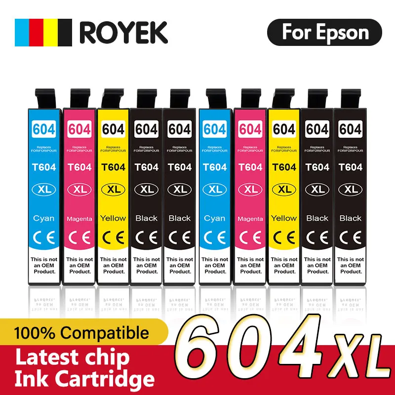 T604 Ink Cartridge FULL with chip For Epson T 604XL T 604 XL Compatible XP 2200 2205 3200 3205 4200 WF 2910 2930 2950 Printer