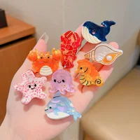 8/6/4Pcs Acetate Ocean Animal Hair Clips Summer Beach Non-Slip Hair Claws Crab Starfish Whale Hair Accessories for Women Girl - Image 3