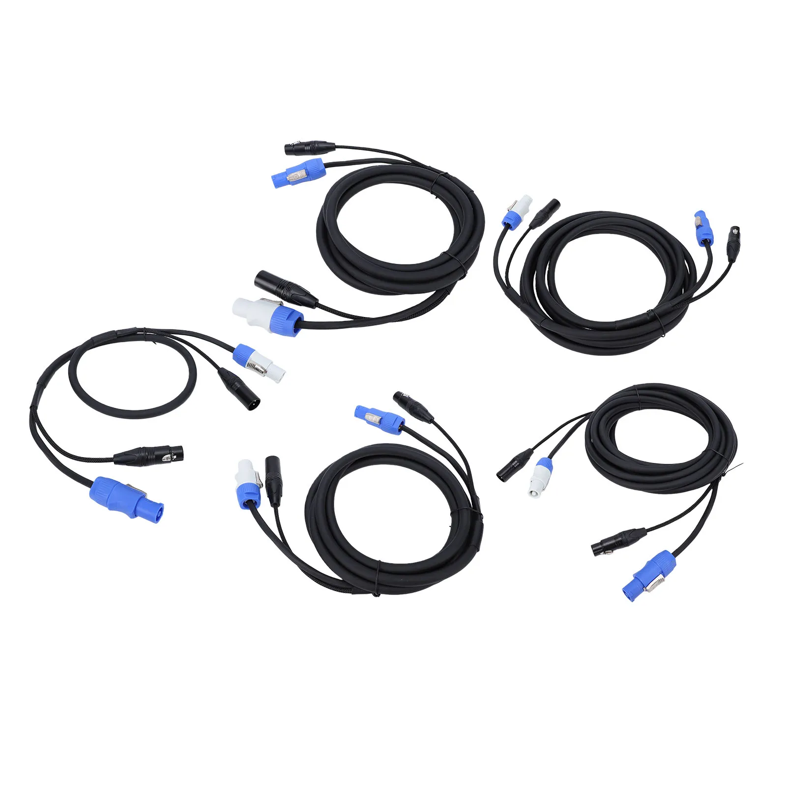 Extension Cable Fit for PowerCon Professional 23AWG AC Power 3 Pin XLR Signal Combo Cable for Stage Lighting Concerts Events